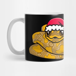 Cute Caramel Albino Ball Python in Santa Hat Mug